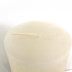 Wool White Rustic Candle 11cm